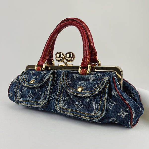 Louis Vuitton, Bags, Vintage Jean Louis Vuitton Denim Red Speedy