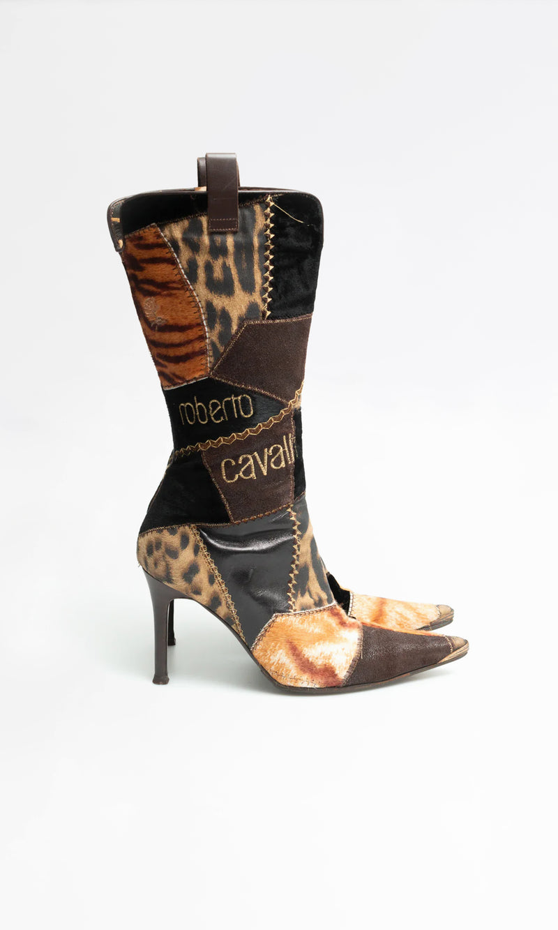 Roberto Cavalli Patchwork Boots