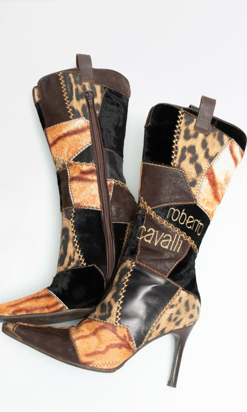 Roberto Cavalli Patchwork Boots