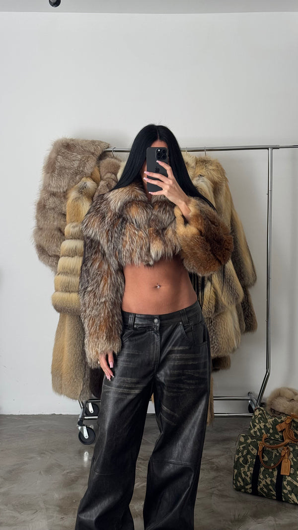 Vintage Fox Fur Cropped Jacket