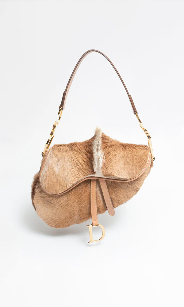 Dior Mohawk Fur Saddle Bag