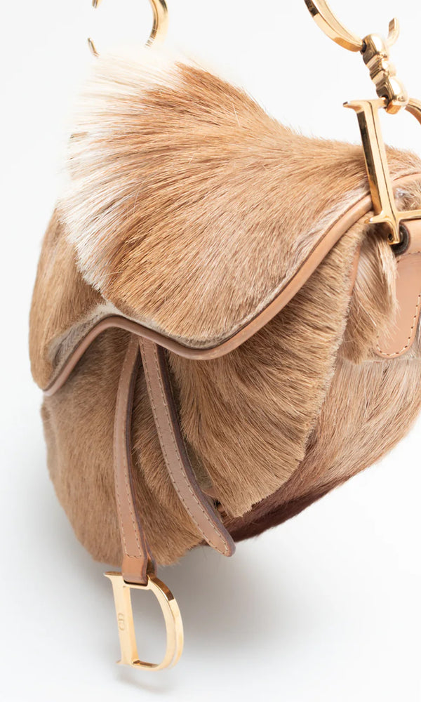 Dior Mohawk Fur Saddle Bag