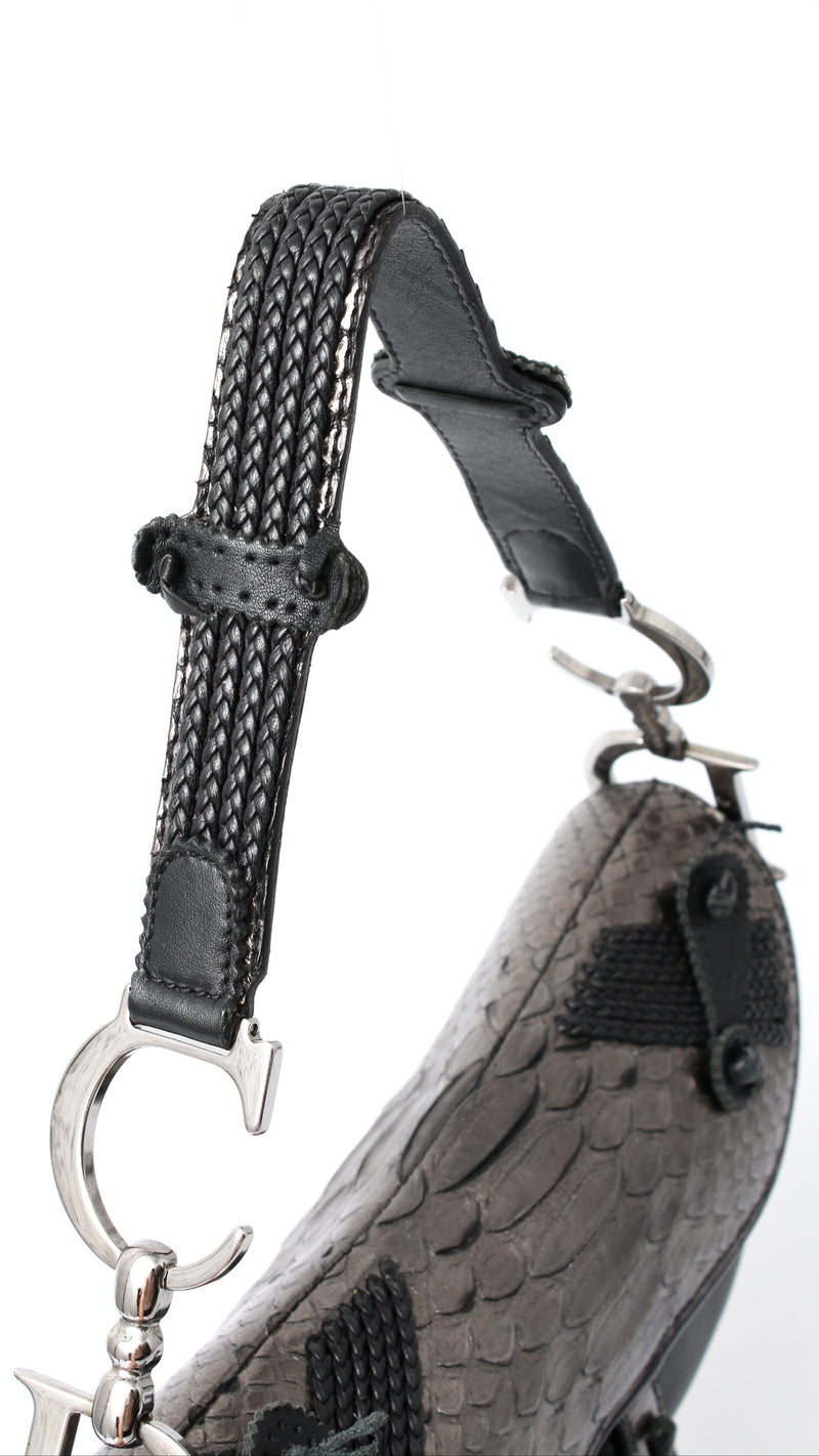 Dior Python Leather Saddle Bag