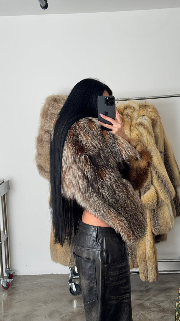 Vintage Fox Fur Cropped Jacket