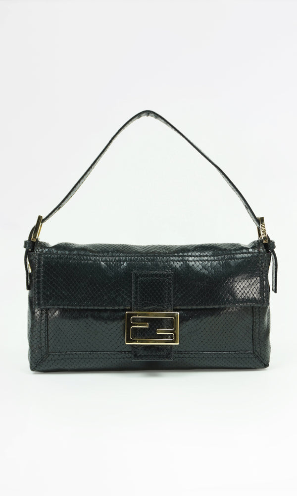 Fendi Snakeskin Leather Baguette