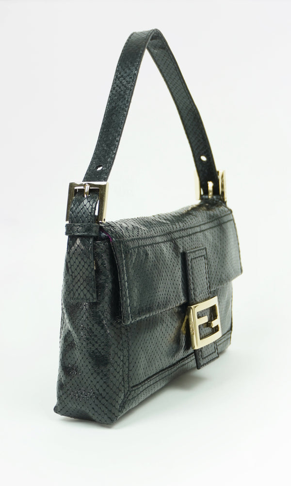 Fendi Snakeskin Leather Baguette