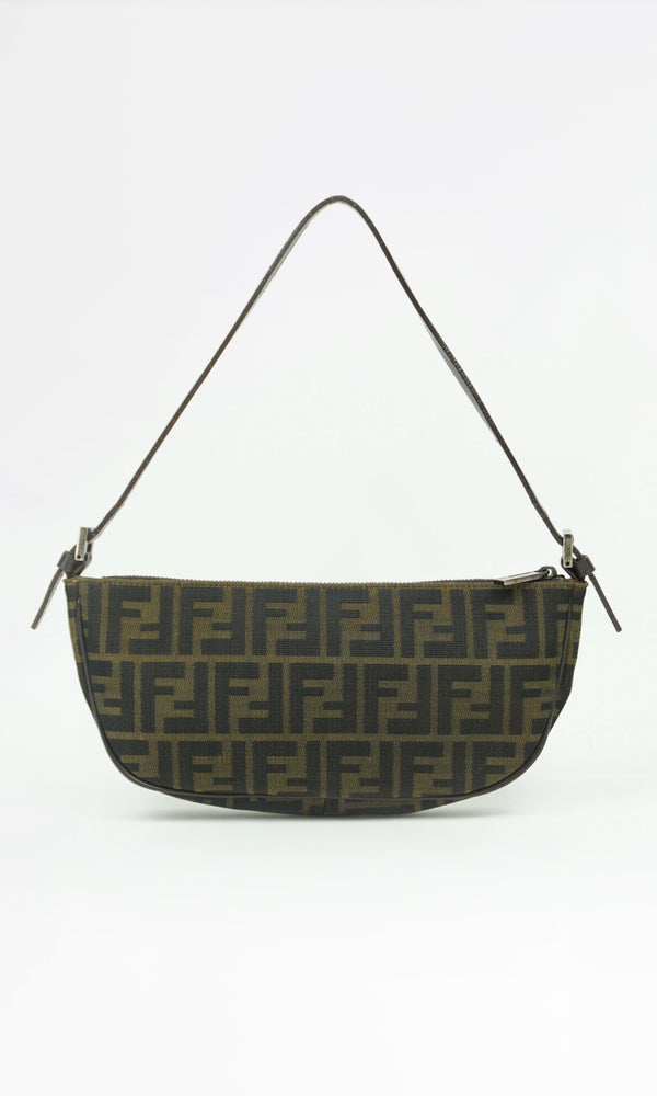 Fendi Zucca Crescent Shoulder Bag