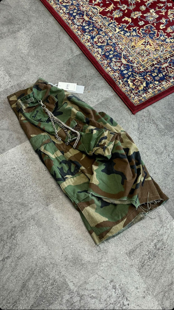 Oversized Camo Cargo Shorts