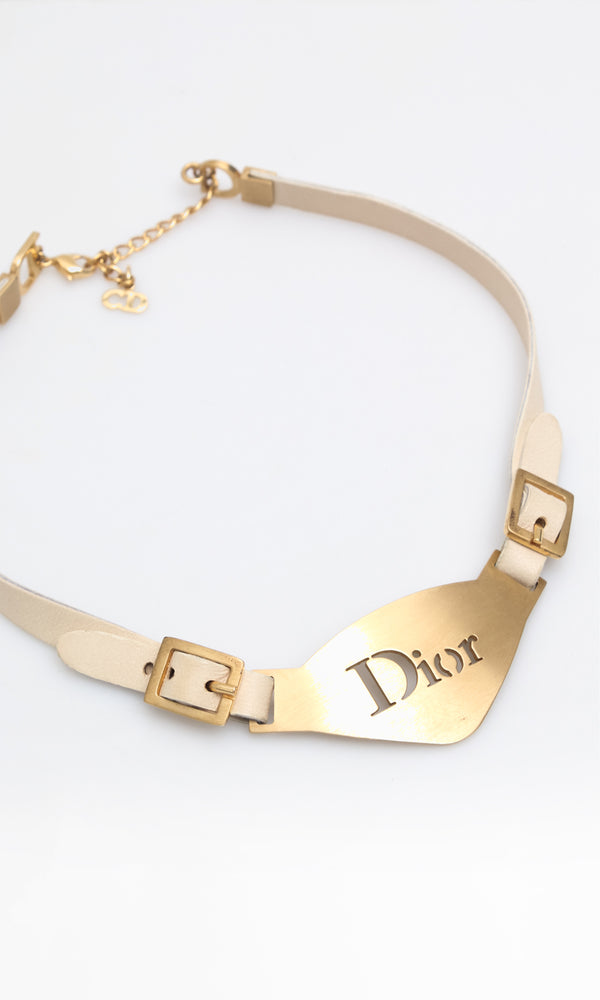 Dior Leather Choker Necklace