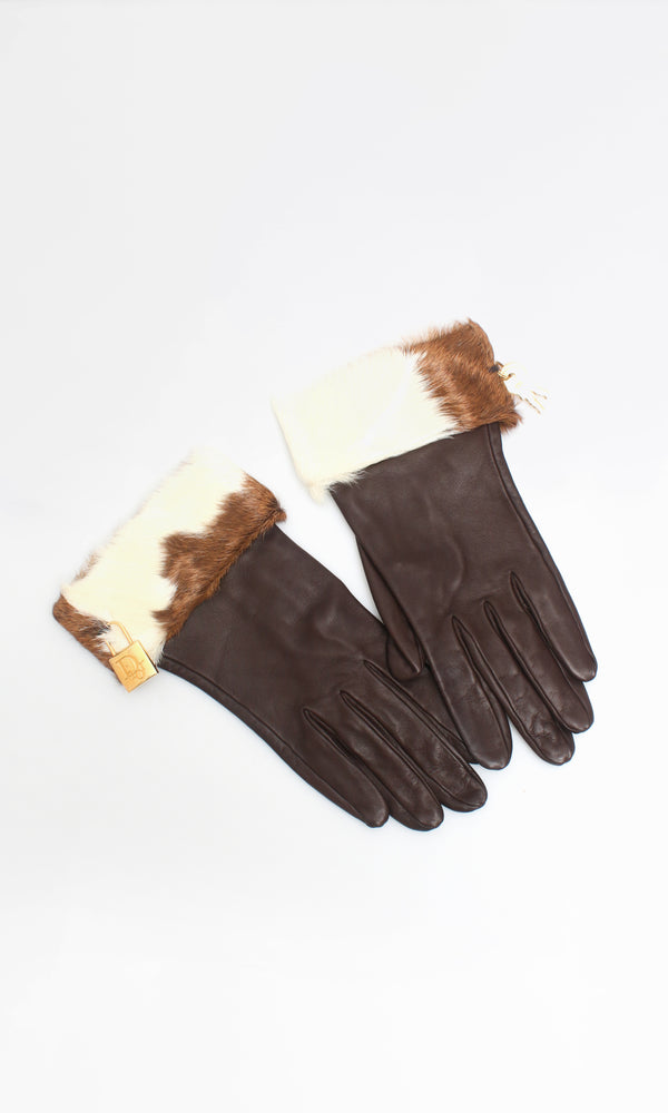 Dior Fur Lock Gloves