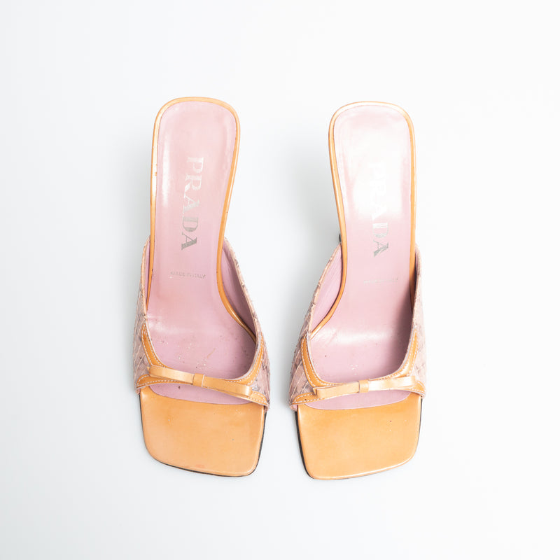 Prada pink mules best sale