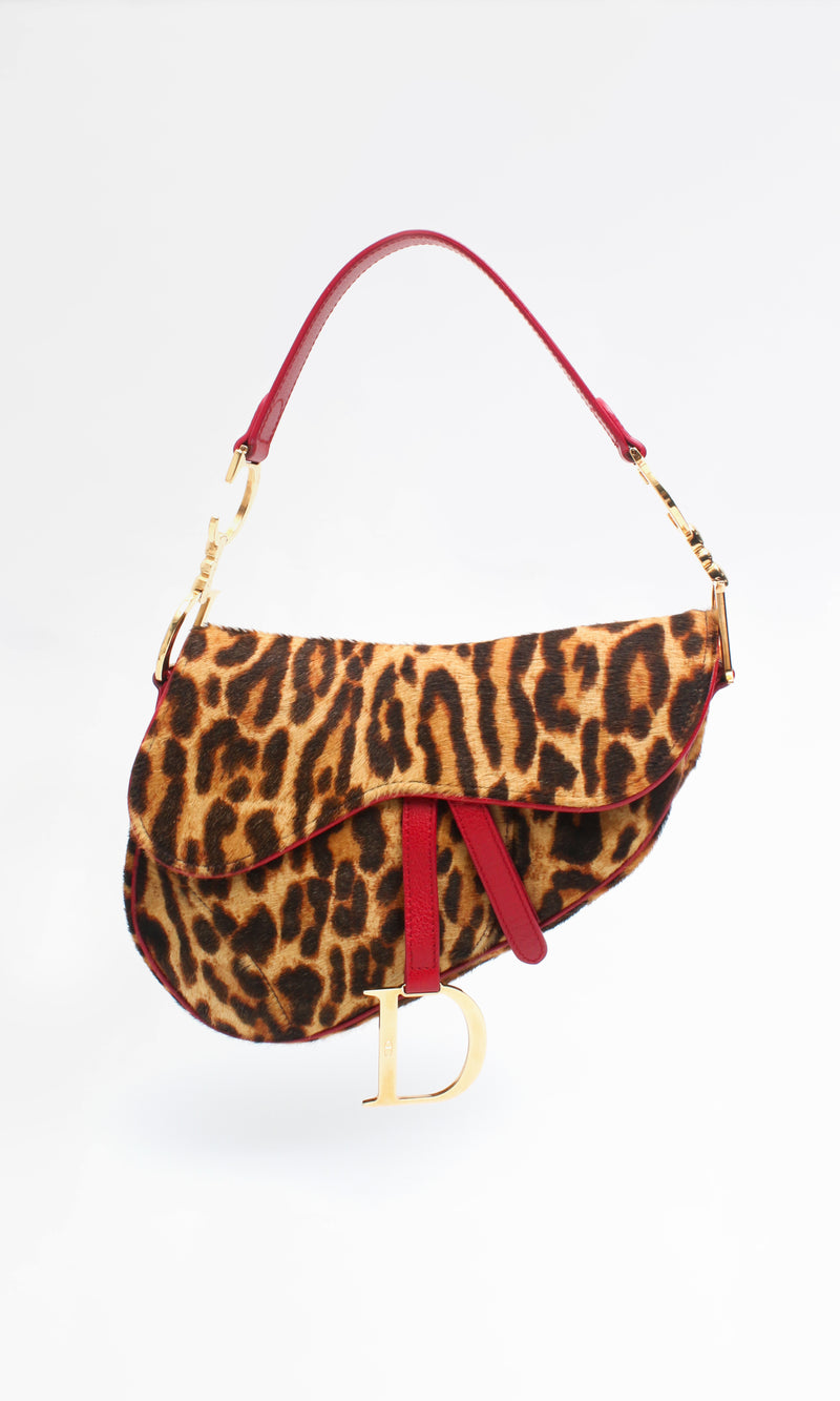 Dior Leopard Saddle Bag