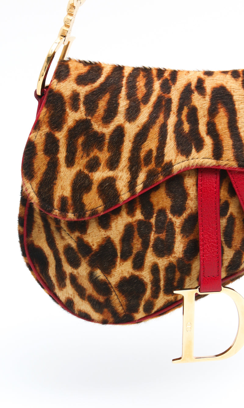 Dior Leopard Saddle Bag