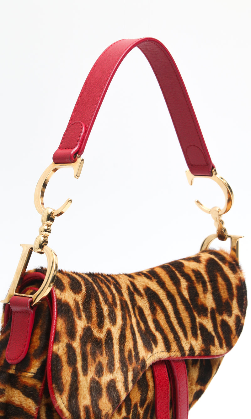 Dior Leopard Saddle Bag