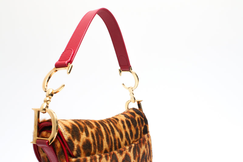 Dior Leopard Saddle Bag