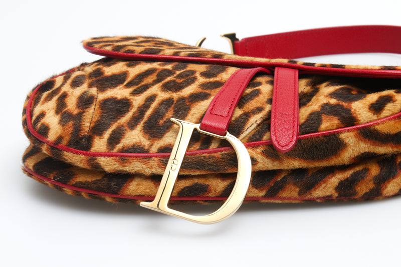 Dior Leopard Saddle Bag