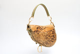 Dior Leopard Ostrich Saddle Bag