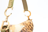 Dior Leopard Ostrich Saddle Bag