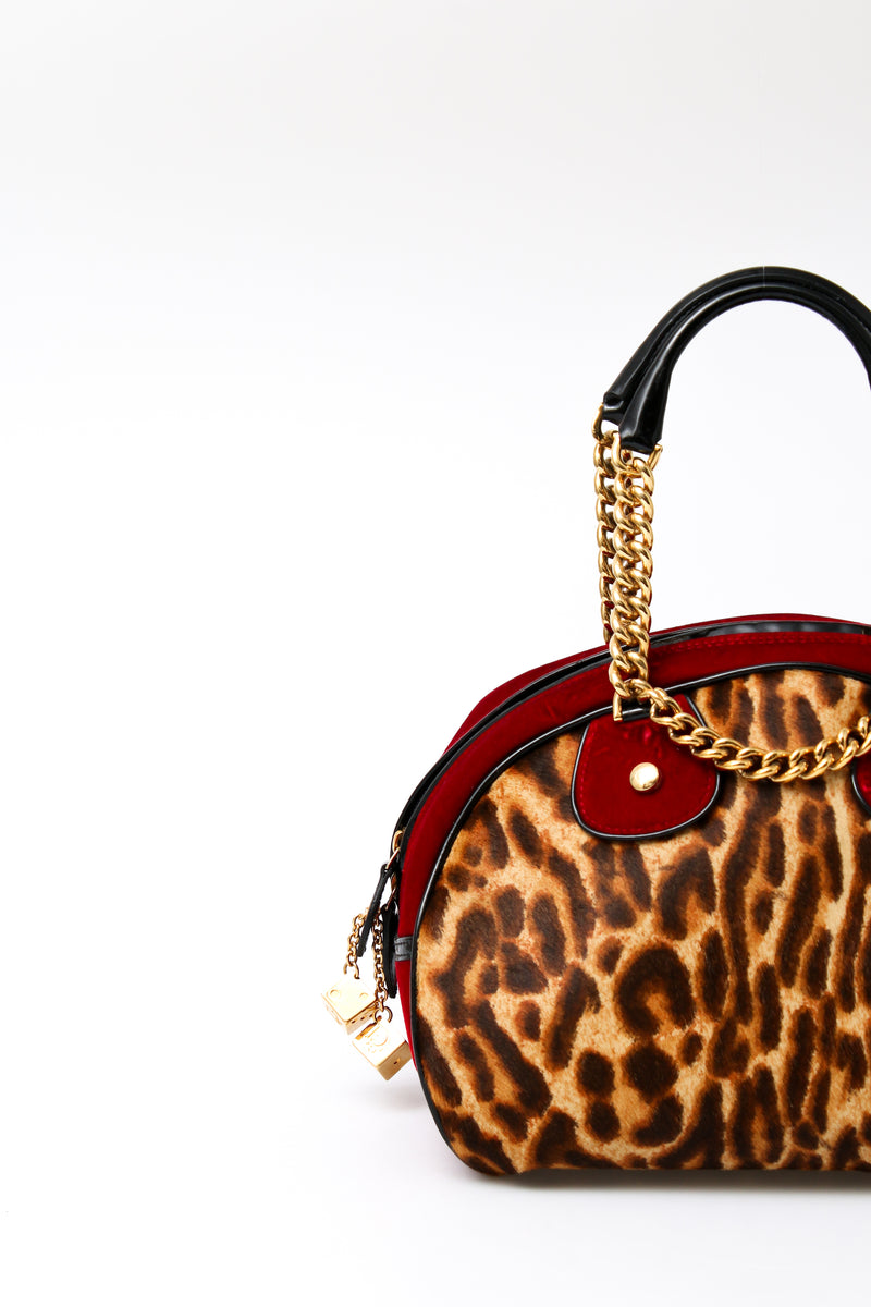 Dior Leopard Print Pony Hair Gambler Dice Bag