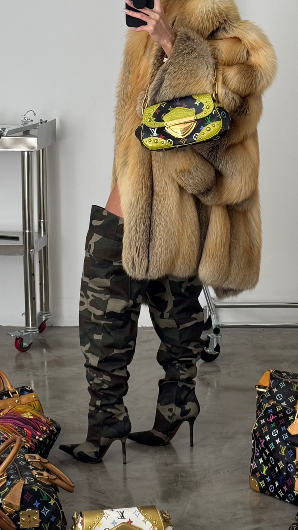 VETEMENTS Thigh-High Camo Boots