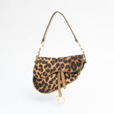 Dior Leopard Ostrich Saddle Bag 