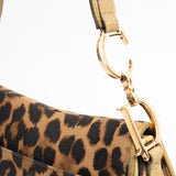 Dior Leopard Ostrich Saddle Bag