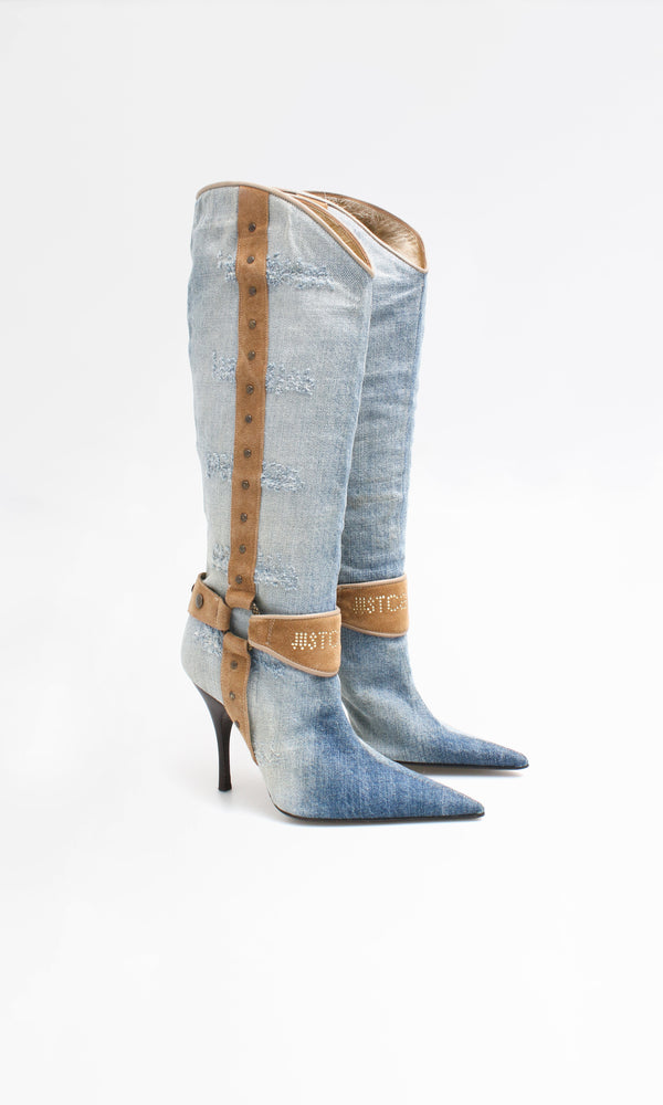 Roberto Cavalli Denim Boots