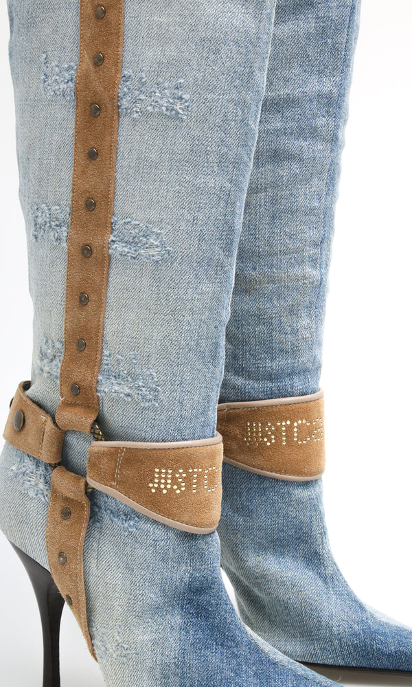 Roberto Cavalli Denim Boots