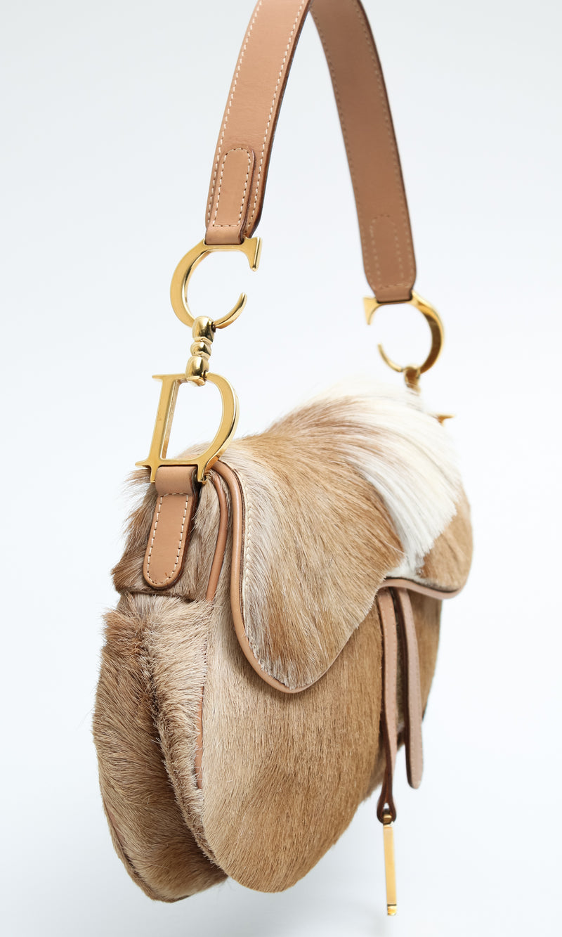 Dior Mohawk Fur Saddle Bag