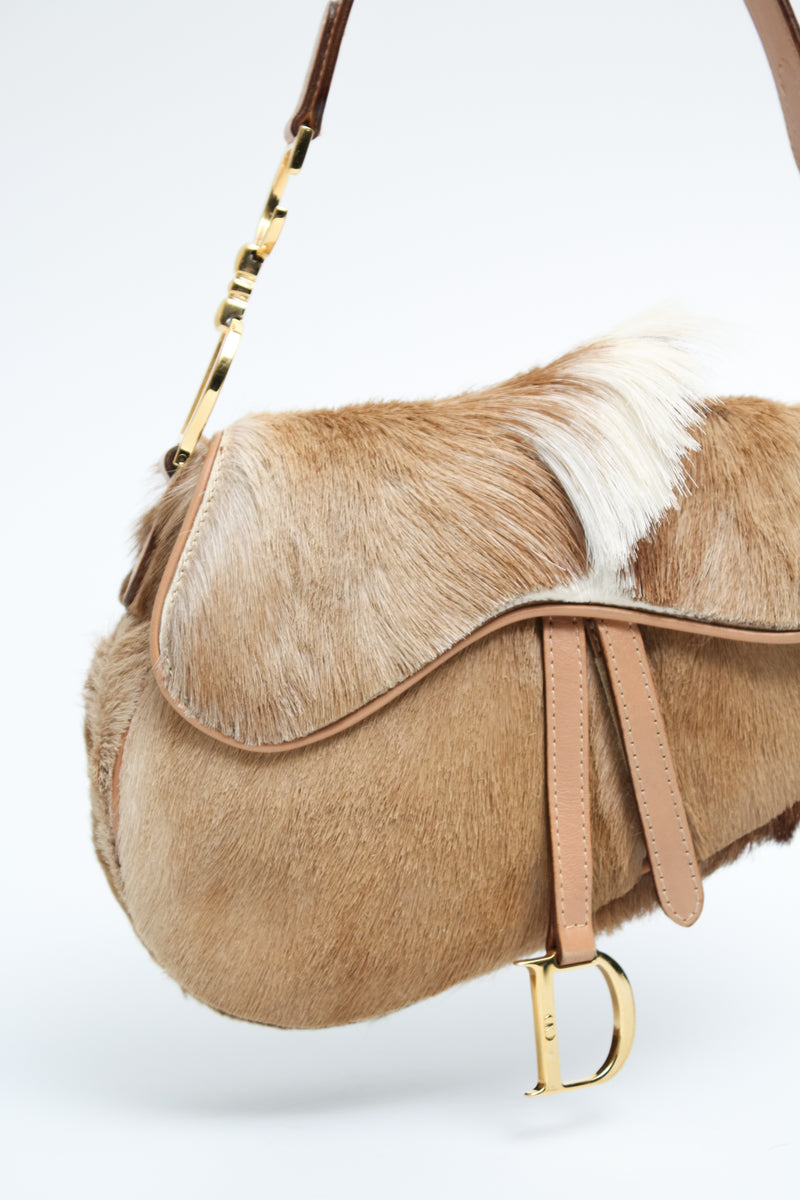 Dior Mohawk Fur Saddle Bag