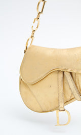 Dior Ostrich Chain Saddle Bag