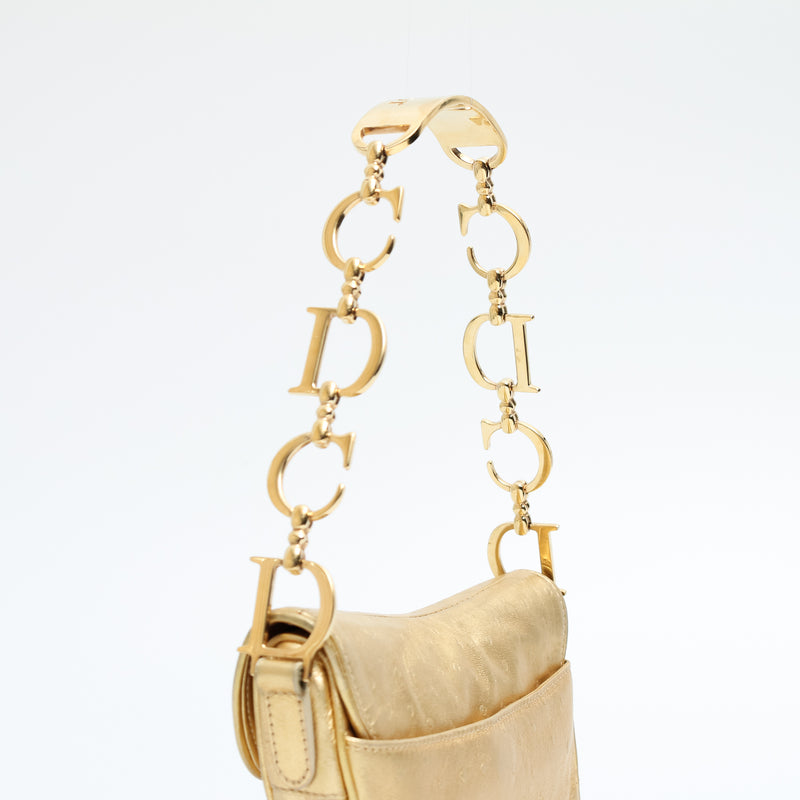 Dior Ostrich Chain Saddle Bag