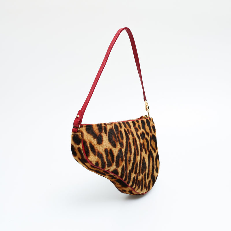 Dior Leopard Mini Saddle Bag