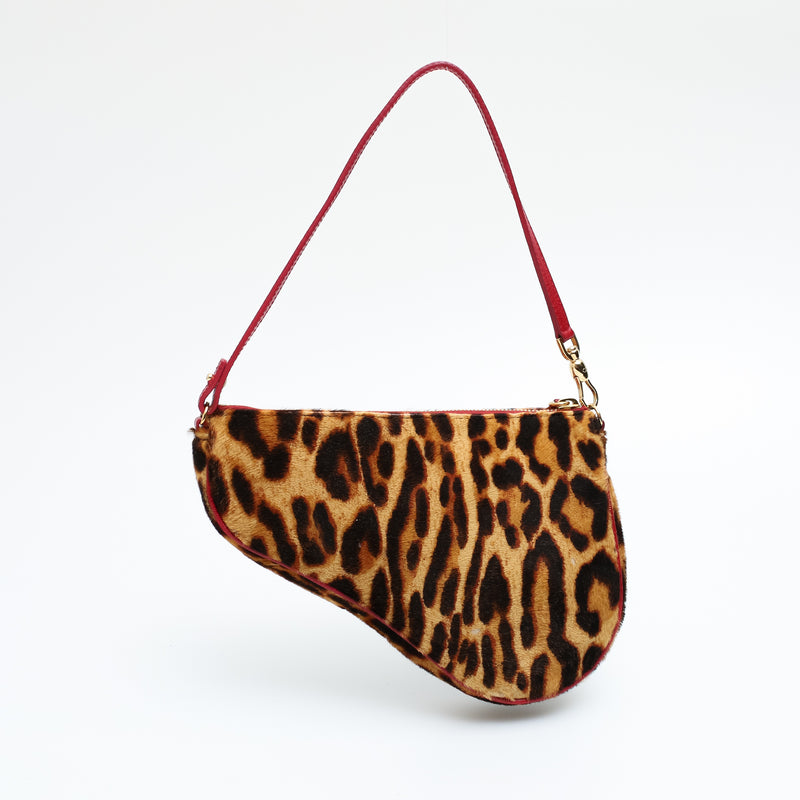 Dior Leopard Mini Saddle Bag