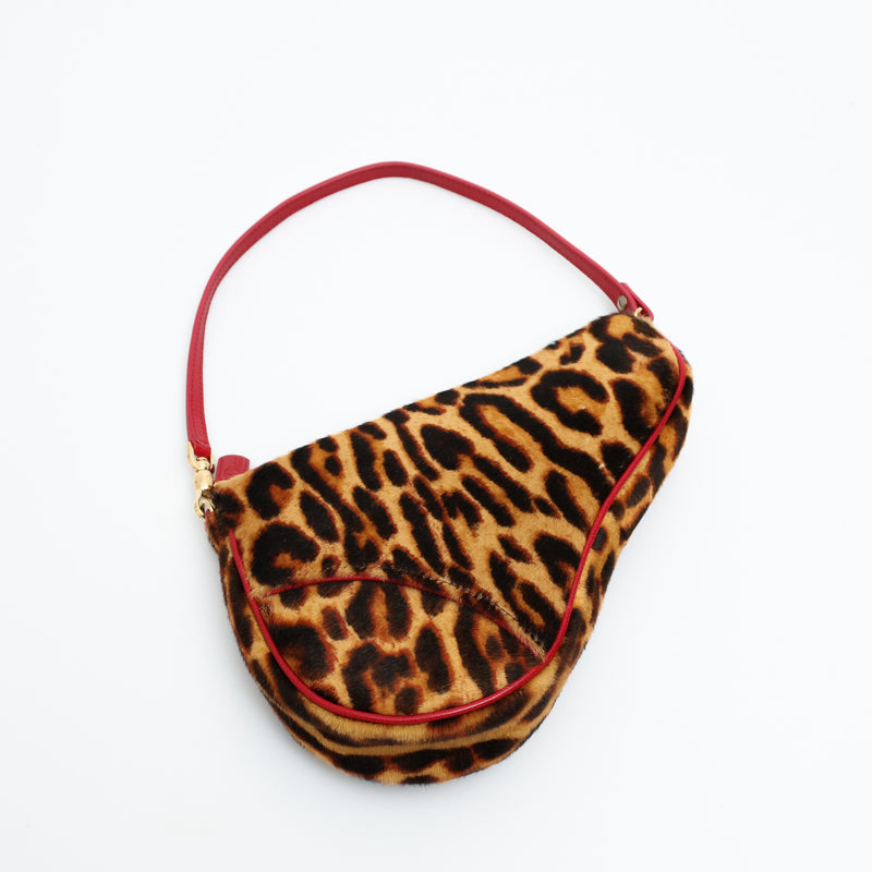 Dior Leopard Mini Saddle Bag