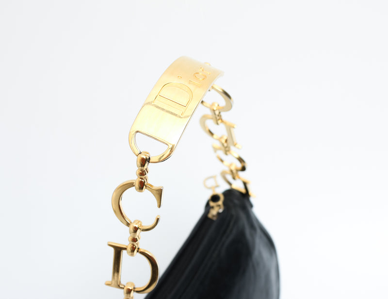 Dior Ostrich Chain Saddle Bag