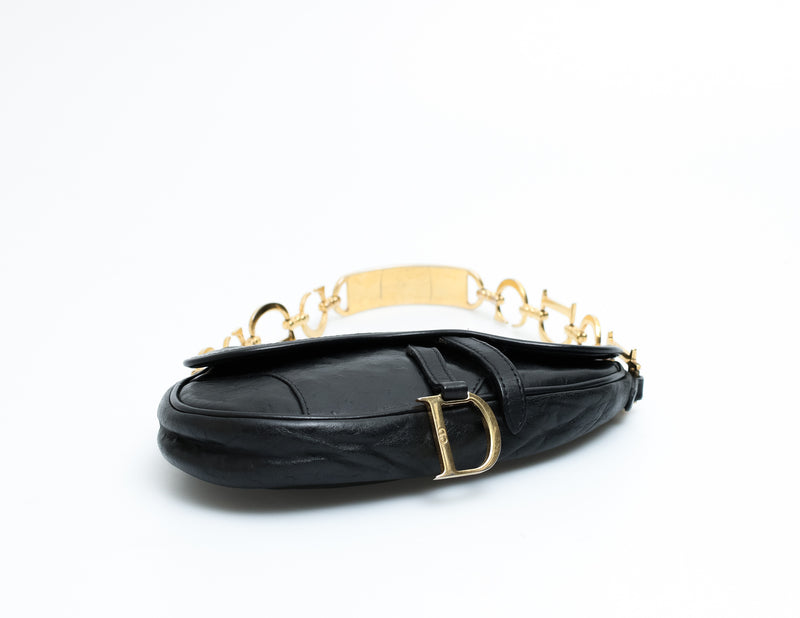 Dior Ostrich Chain Saddle Bag