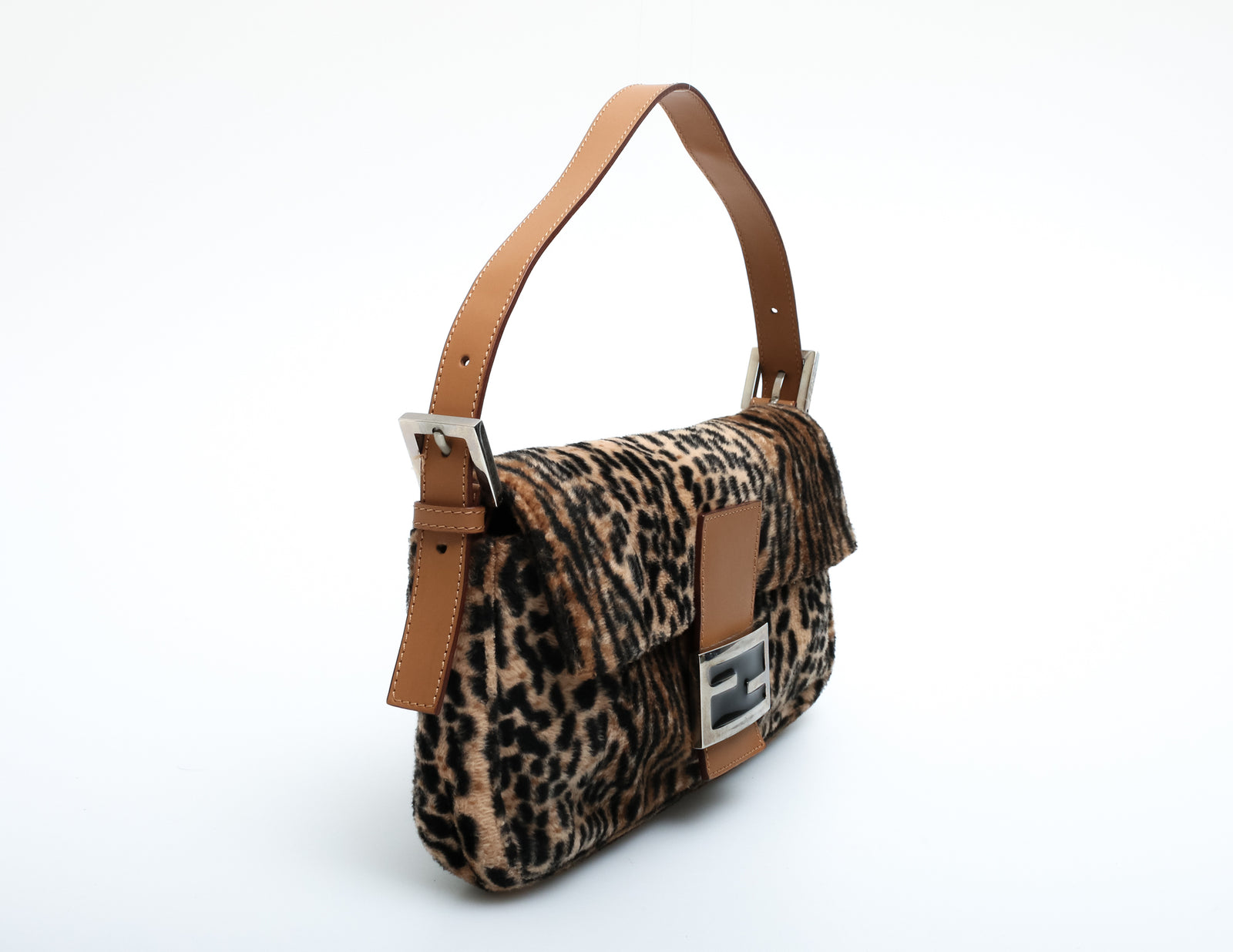 Fendi Leopard Baguette Jean Vintage