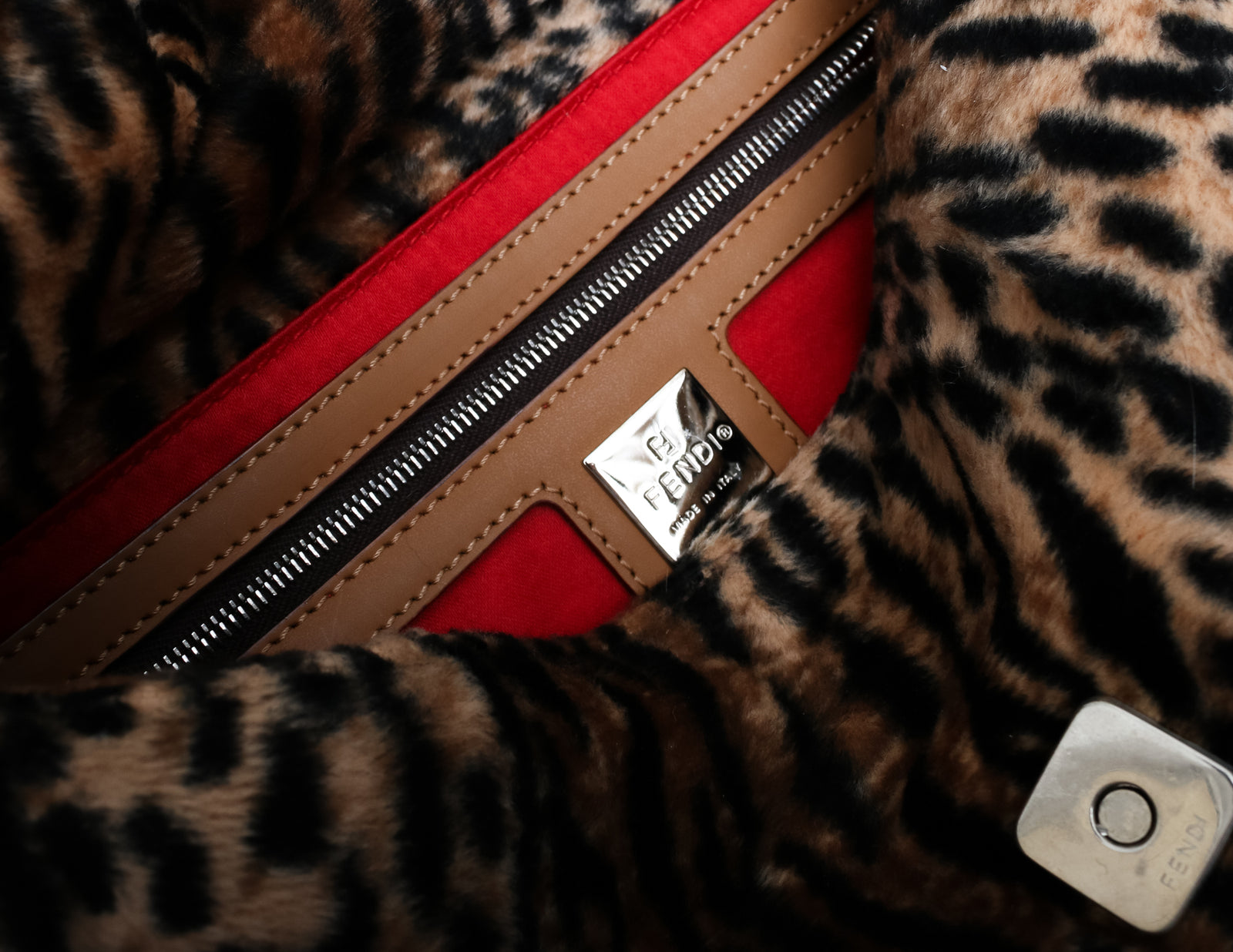 Fendi Leopard Baguette Jean Vintage