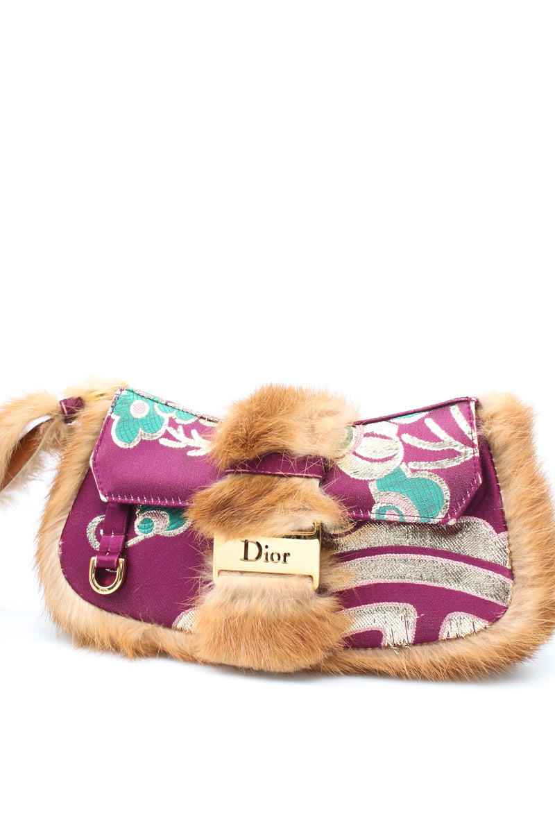 Dior Satin Fur Wristlet Bag