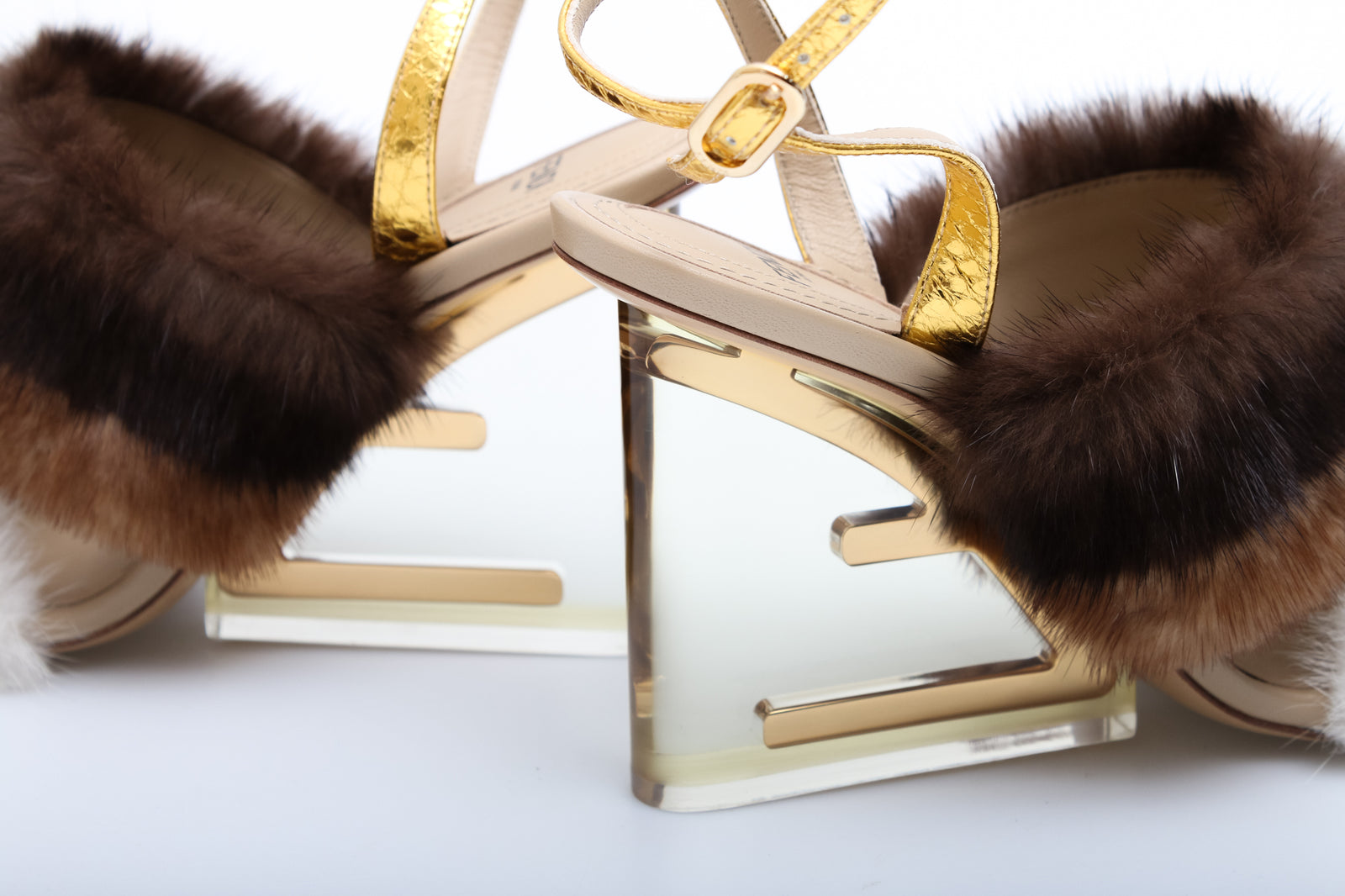 Fur fendi heels best sale