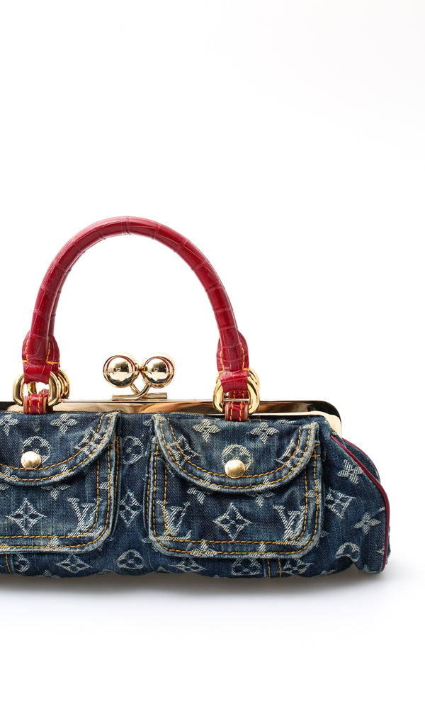 Louis Vuitton Sac Fermoir Denim Bag