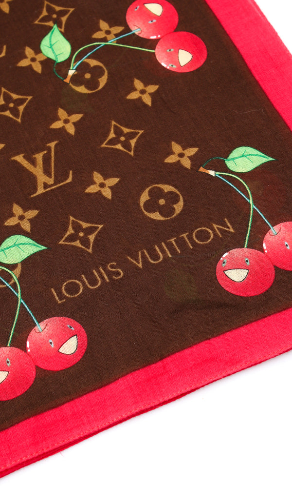 Louis Vuitton X Takashi Murakami Monogram Cherry Scarf