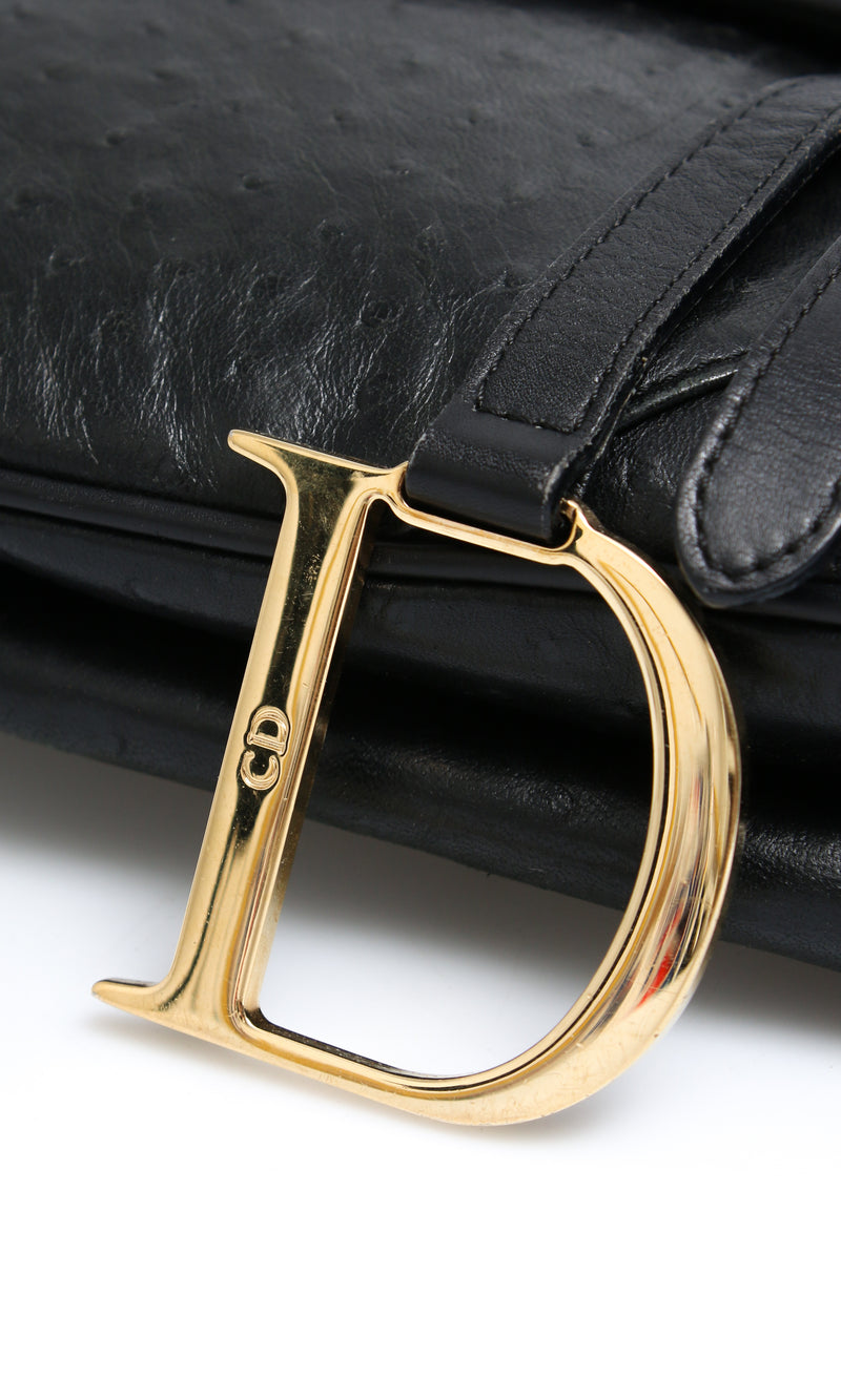 Dior Ostrich Saddle Bag