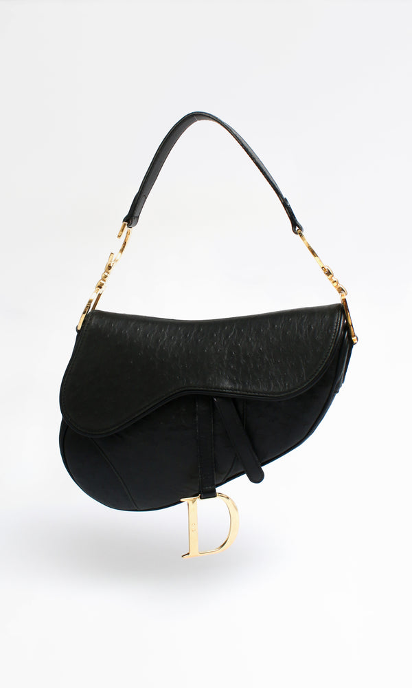 Dior Ostrich Saddle Bag