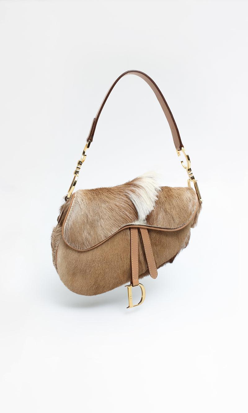 Dior Mohawk Fur Saddle Bag