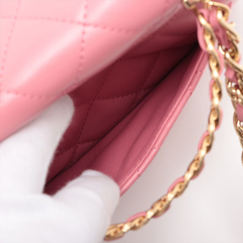 Chanel Pink Leather Lambskin Bag