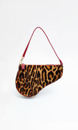 Dior Leopard Mini Saddle Bag